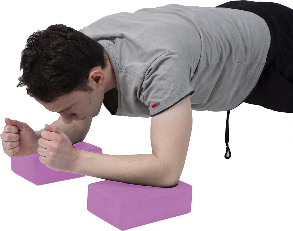 Mind Reader Yoga Block (Set of 2) High Density EVA Foam Blocks Non-Slip Surface for Yoga, Pilates, Meditation, Supports Deepen Poses, Improve Strength, Balance and Flexibility, Pink