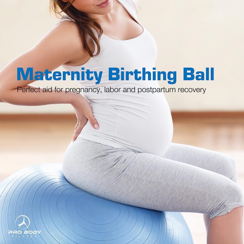 ProBody Pilates Ball Exercise Ball Yoga Ball, Multiple Sizes Stability Ball Chair, Large Gym Grade Birthing Ball for Pregnancy, Fitness, Balance, Workout at Home, Office and Physical Therapy w/Pump