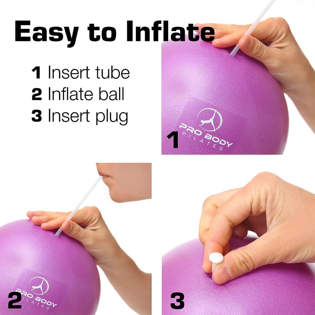 ProBody Pilates Ball Small Exercise Ball, 9 Inch Bender Ball, Mini Soft Yoga Ball, Workout Ball for Stability, Barre, Fitness, Ab, Core, Physio and Physical Therapy Ball at Home Gym  Office