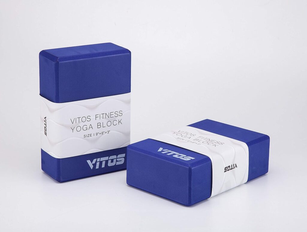 Vitos Fitness Yoga Block High Density EVA Foam Block | Support and Deepen Poses, Improve Strength and Aid Balance and Flexibility Lightweight Odor Resistant Moisture Water Proof