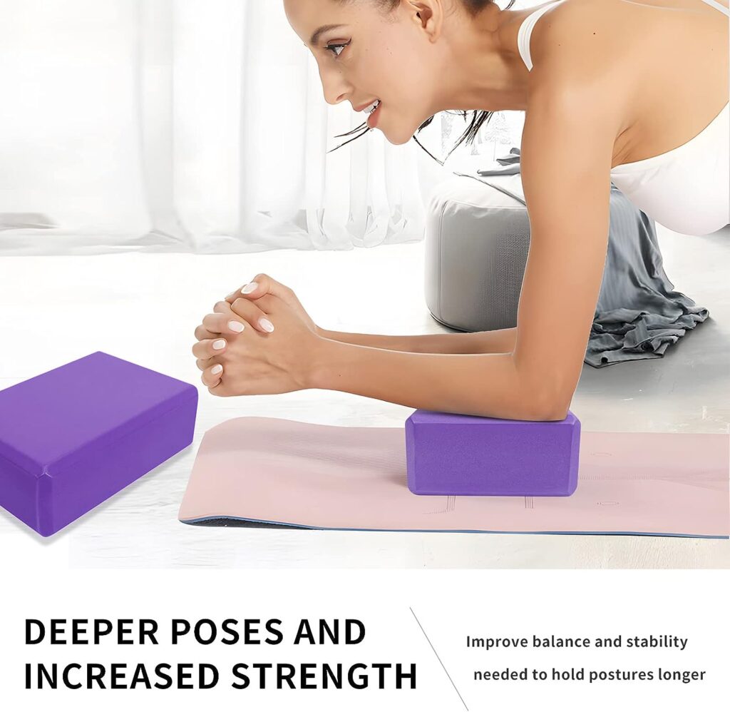 FYY 2 Pack Yoga Blocks, Premium High Density EVA Foam Yoga Blocks Set,Supportive and Lightweight Yoga Accessories for Yoga, Pilates, Meditation