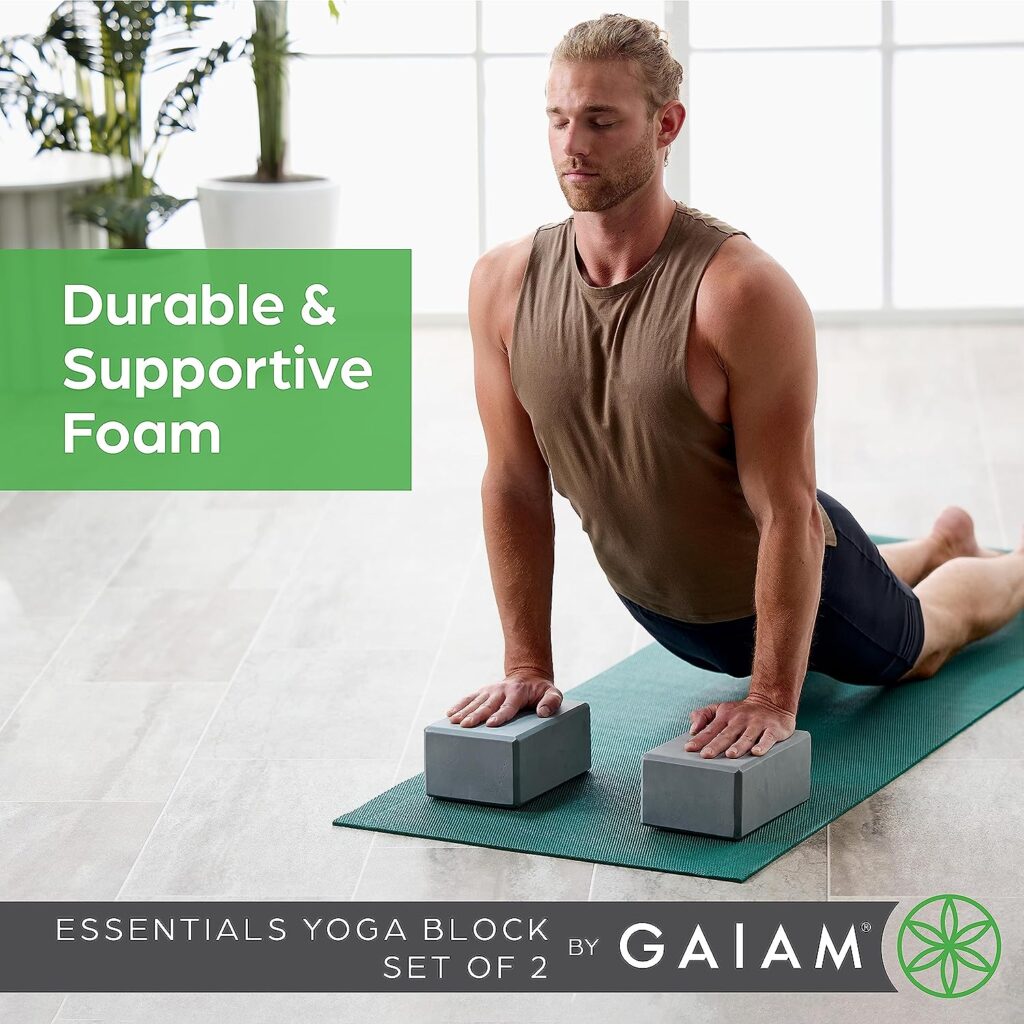 Gaiam Essentials Yoga Block (Set Of 2) – Supportive, Soft Non-Slip Foam Surface For Yoga, Pilates, Meditation