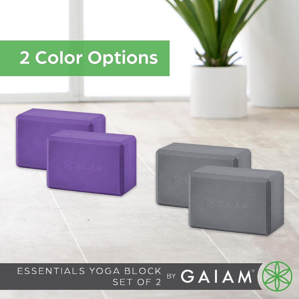 Gaiam Essentials Yoga Block (Set Of 2) – Supportive, Soft Non-Slip Foam Surface For Yoga, Pilates, Meditation
