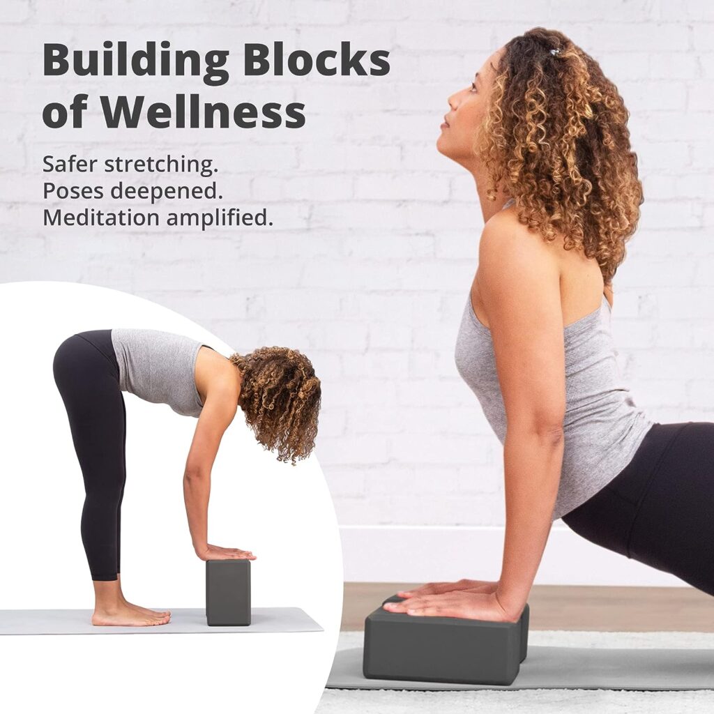 Greater Goods Premium Yoga Blocks - 2 Pack Set for Yoga, Pilates, or Meditation | Light Weight Blocks Made of High Quality Latex-Free Material That Is Non-Slip | Designed in St. Louis