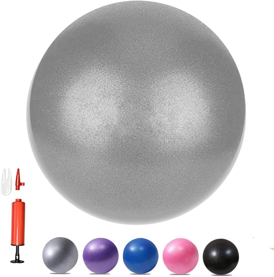 MOMPLUS 6 Inch Exercise Pilates Mini Yoga Balls Barre Small Bender for Home Stability Squishy Training Physical Therapy Improves Balance with Pump