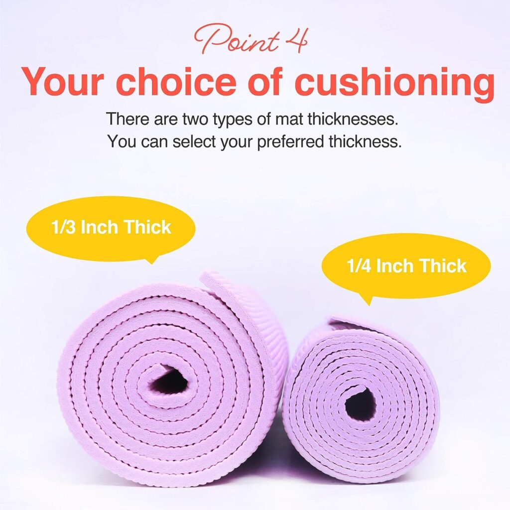 Primasole Yoga Mat with Carry Strap for Yoga Pilates Fitness and Floor Workout at Home and Gym