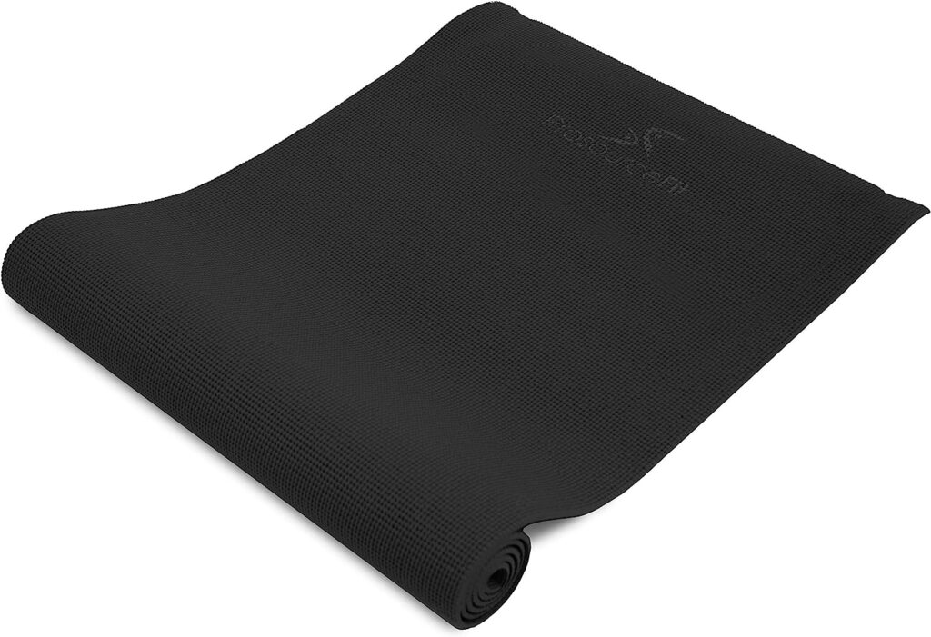 ProsourceFit Original Yoga Exercise Mat ¼” (6mm) Thick for Comfort and Stability with Carrying Straps, Non Slip