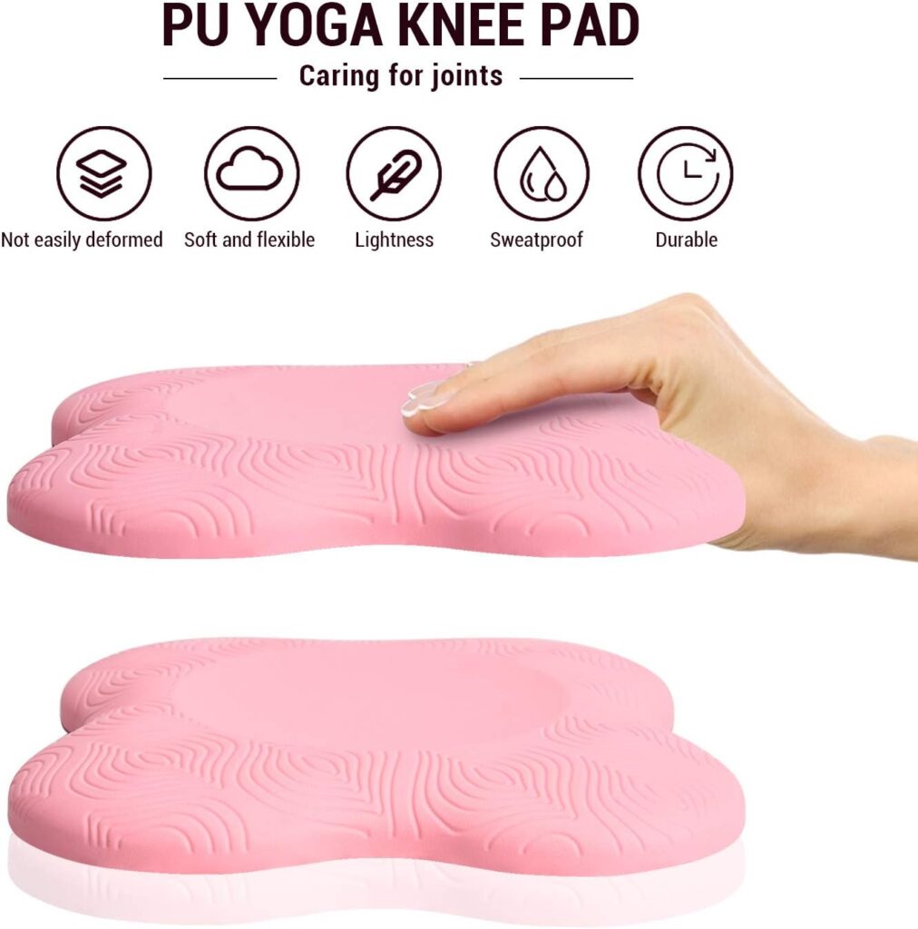 TOBWOLF 2PCS Yoga Knee Pad, Anti Slip Yoga Support Pad Pilates Kneeling Pad, Extra Thick Exercise Workout Knee Pad Kneeling Support, Sports Balance Cushion for Protecting Knee, Ankle, Elbow, Hand