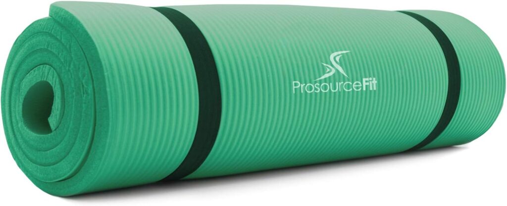 ProsourceFit Extra Thick Yoga Pilates Exercise Mat, Padded Workout Mat for Home, Non-Sip Yoga Mat for Men and Women, 71 in x 24 in