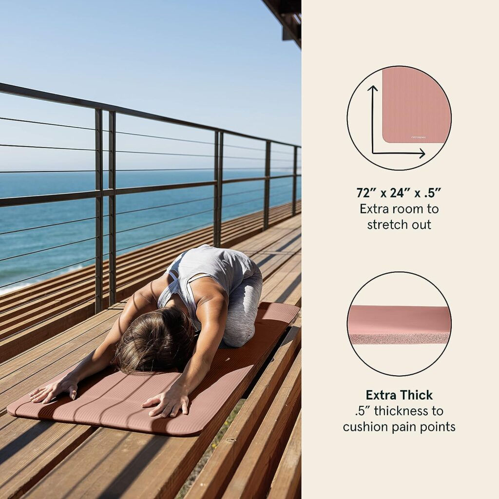 Retrospec Retrospec Solana Yoga Mat 1/2 Thick w/Nylon Strap for Men  Women - Non Slip Excercise Mat for Yoga, Pilates, Stretching, Floor  Fitness Workouts
