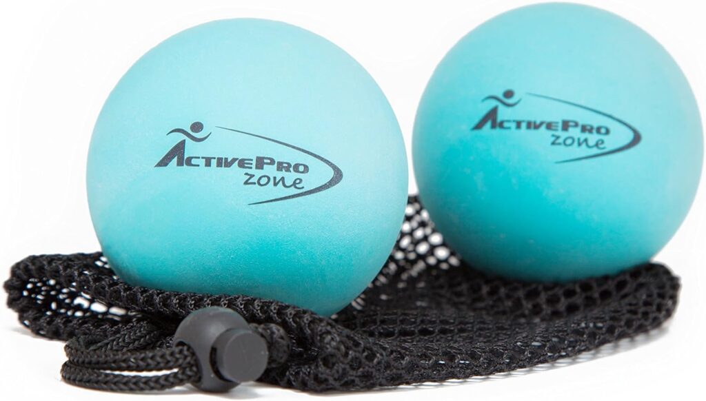 ActiveProZone Therapy Massage Ball - Instant Muscle Pain Relief. Proven Effective for Myofascial Release, Deep Tissue Pressure, Yoga  Trigger Point Treatments. Set - 2 Extra Firm Balls W/Mesh Bag.