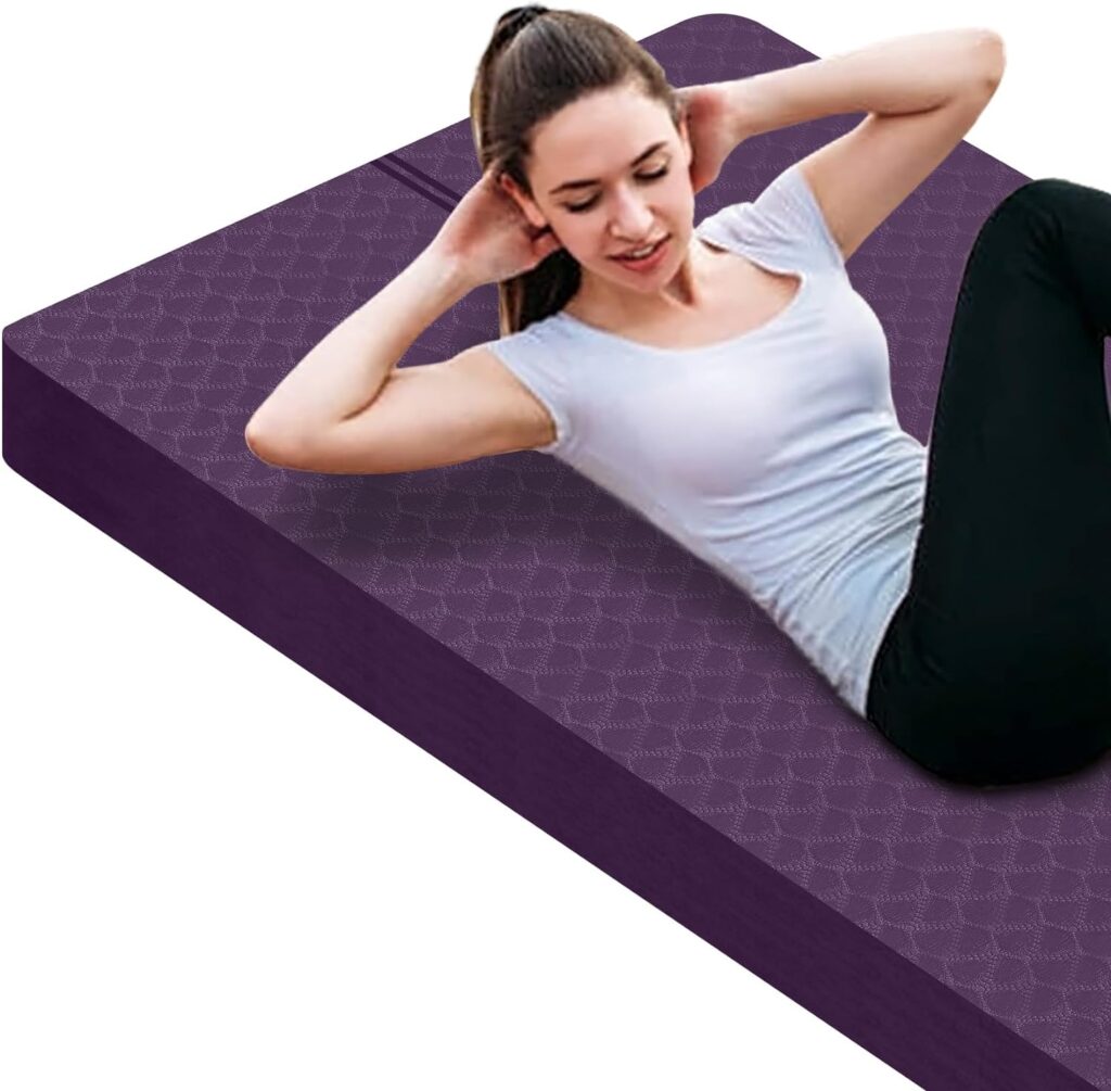 Amazon.com : nuveti Large Exercise Mat - 15mm/20mm/30mm Thick Yoga Mat | Workout Mat for Fitness, Yoga, Pilates, Stretching  Floor Exercises for Women  Men with Free Carrying Bag and Carrier Velcro (183X80X30MM, DarkPurple) : Sports  Outdoors