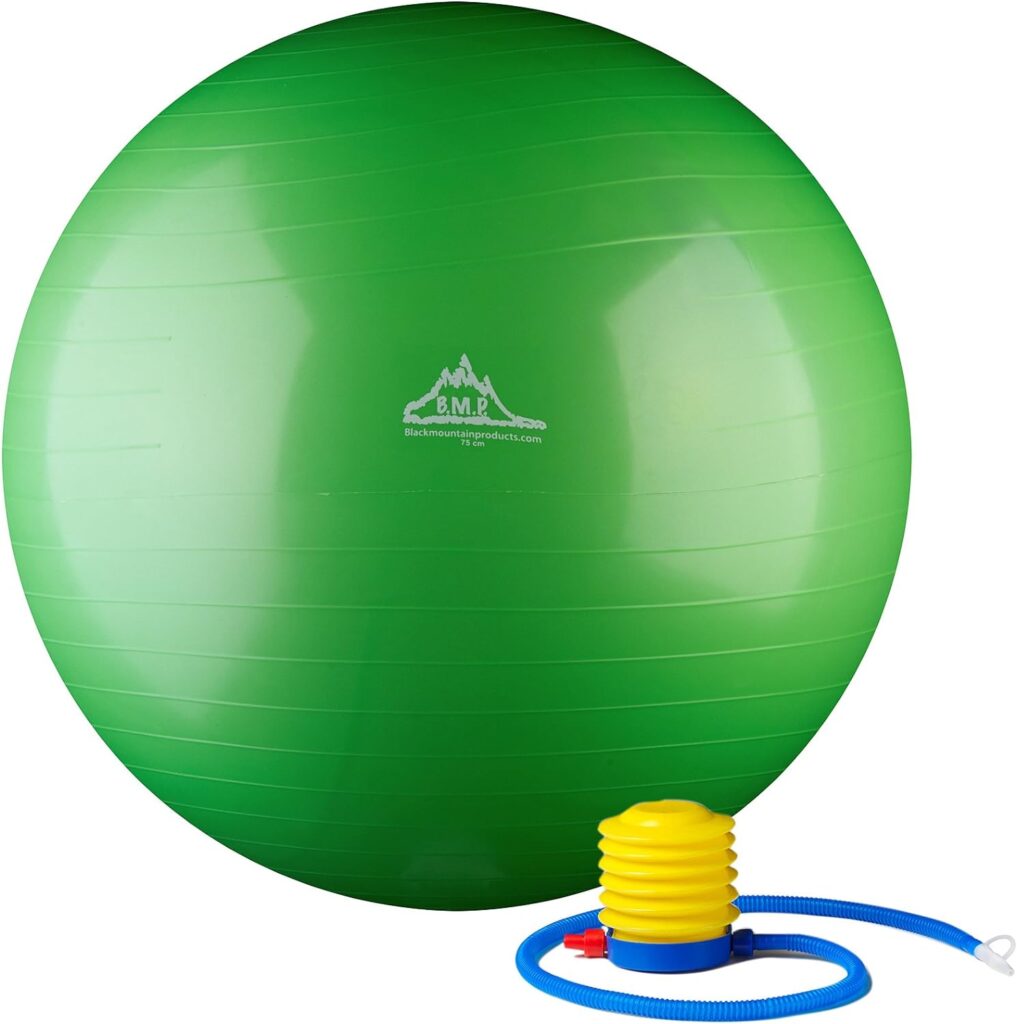 Black Mountain Products 2000lbs Static Strength Exercise Stability Ball with Pump