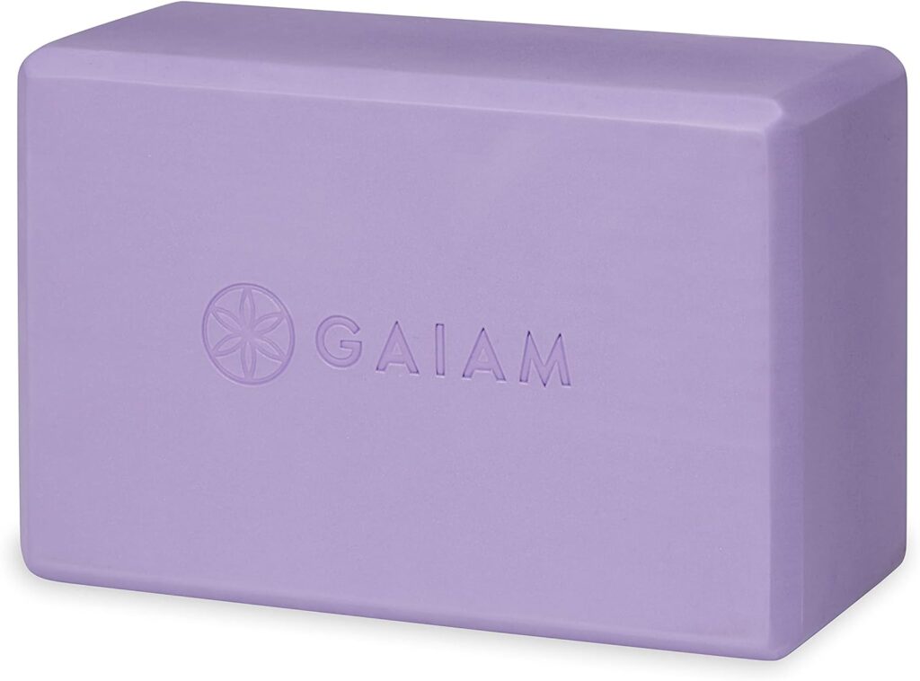 Gaiam Yoga Block - Supportive Latex-Free Eva Foam - Soft Non-Slip Surface with Beveled Edges for Yoga, Pilates, Meditation - Yoga Accessories for Stability, Balance, Deepen Stretches (Lilac)