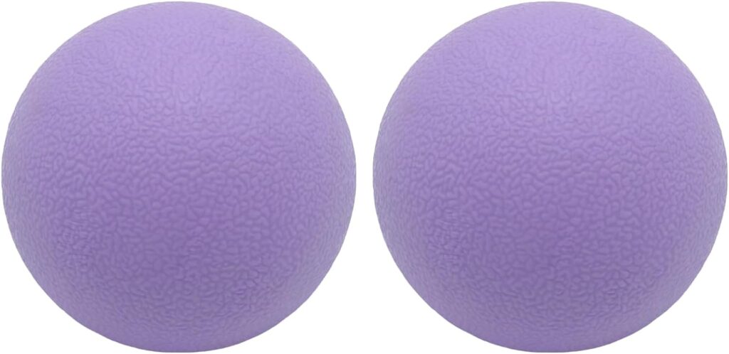 Hard Massage Ball Lacrosse Ball. Firm Trigger Point Ball for Yoga Physical Therapy Myofascial Release Muscle Relaxer Acupoint Massage (2 Pack) (Purple)