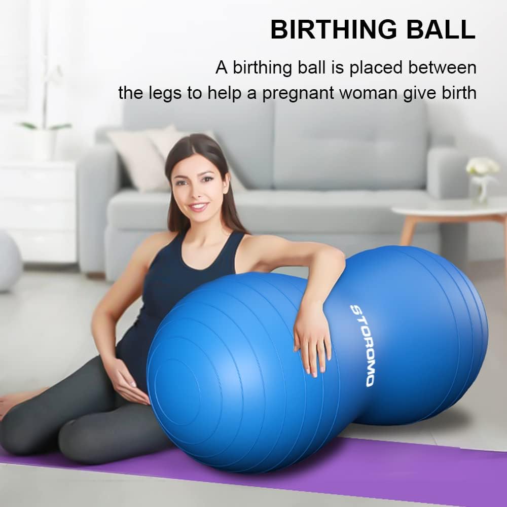 STOROMO Peanut Ball,Peanut Exercise Ball,Yoga Ball,Pregnancy Ball,Peanut Stability Ball,for Kids Therapy,Labor Birthing,Core Strength Training(Include Pump)