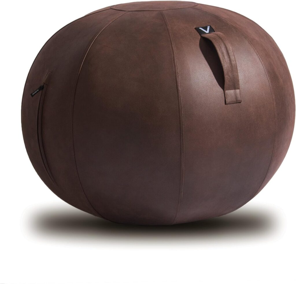 Vivora Luno Exercise Ball Chair, Leatherette for Home Offices, Balance Training, Yoga Ball