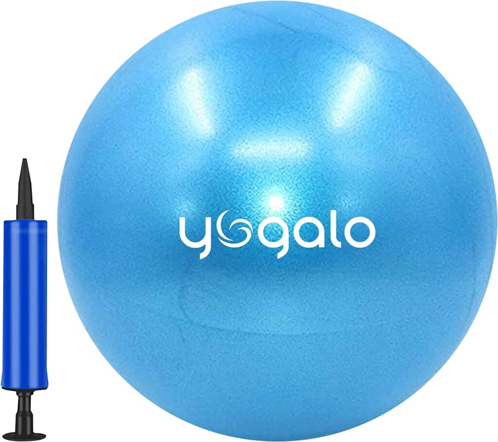 Yogalo 9-Inch Small Pilates Ball with Pump - Mini Exercise Ball for Core Training, Stability, Pilates, Yoga, and Physical Therapy. Enhance Your Workouts with Our Mini Workout Ball