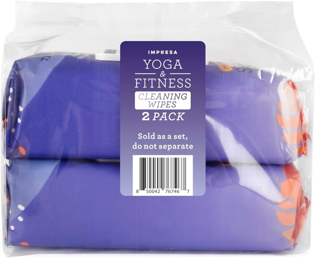 [2 Pack] Extra-Large Fitness Equipment Wipes with Durable Cloth Construction - 9X9 Gym Wipes for Equipment Cleansing - Double Seal Yoga Mat Cleaner Wipes - Lavender Scent Yoga Mat Wipes - 75 per Pack