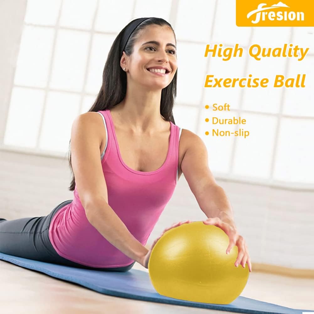 Fresion Small Exercise Ball Soft Yoga Balls,Mini Pilates Ball 25cm for Core Training Exercise,Durable