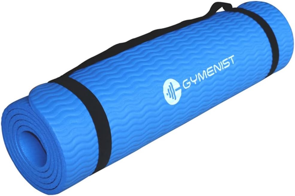 GYMENIST Thick Exercise Yoga Floor Mat Nbr 24 X 71 Inches, Great for Camping Cardio Workout Pilates Gymnastics