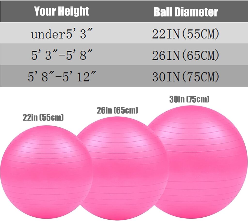 IUUGH Exercise Ball Yoga Ball - Anti-Slip Yoga Ball for Pregnancy Birthing, Anti-Burst Workout Ball Pilates Ball with Quick Hand Pump,Stability Ball Chair for Office,Home,Gym