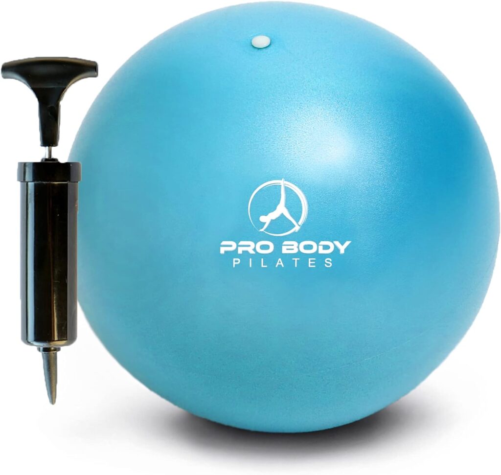 ProBody Pilates Ball Small Exercise Ball w/Pump, 9 Inch Bender Ball, Mini Soft Yoga Ball, Workout Ball for Stability, Barre, Fitness, Ab, Core, Physio and Physical Therapy Ball at Home Gym  Office