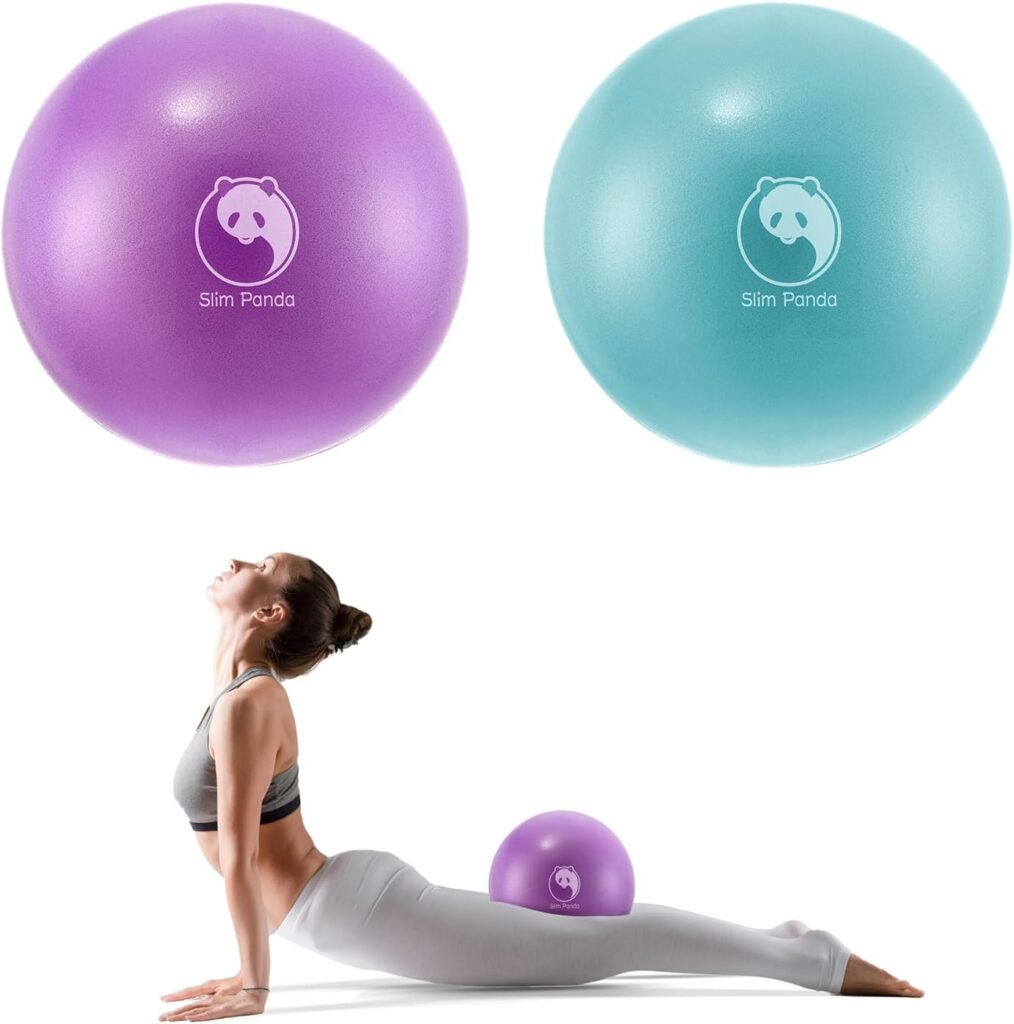 Slim Panda Pilates Ball, 9 Inch Small Exercise Ball for Yoga, Workout, Bender, Core Training and Physical Therapy, Core Ball with Fitness Guide Help Improve Balance, Stretching, Stability