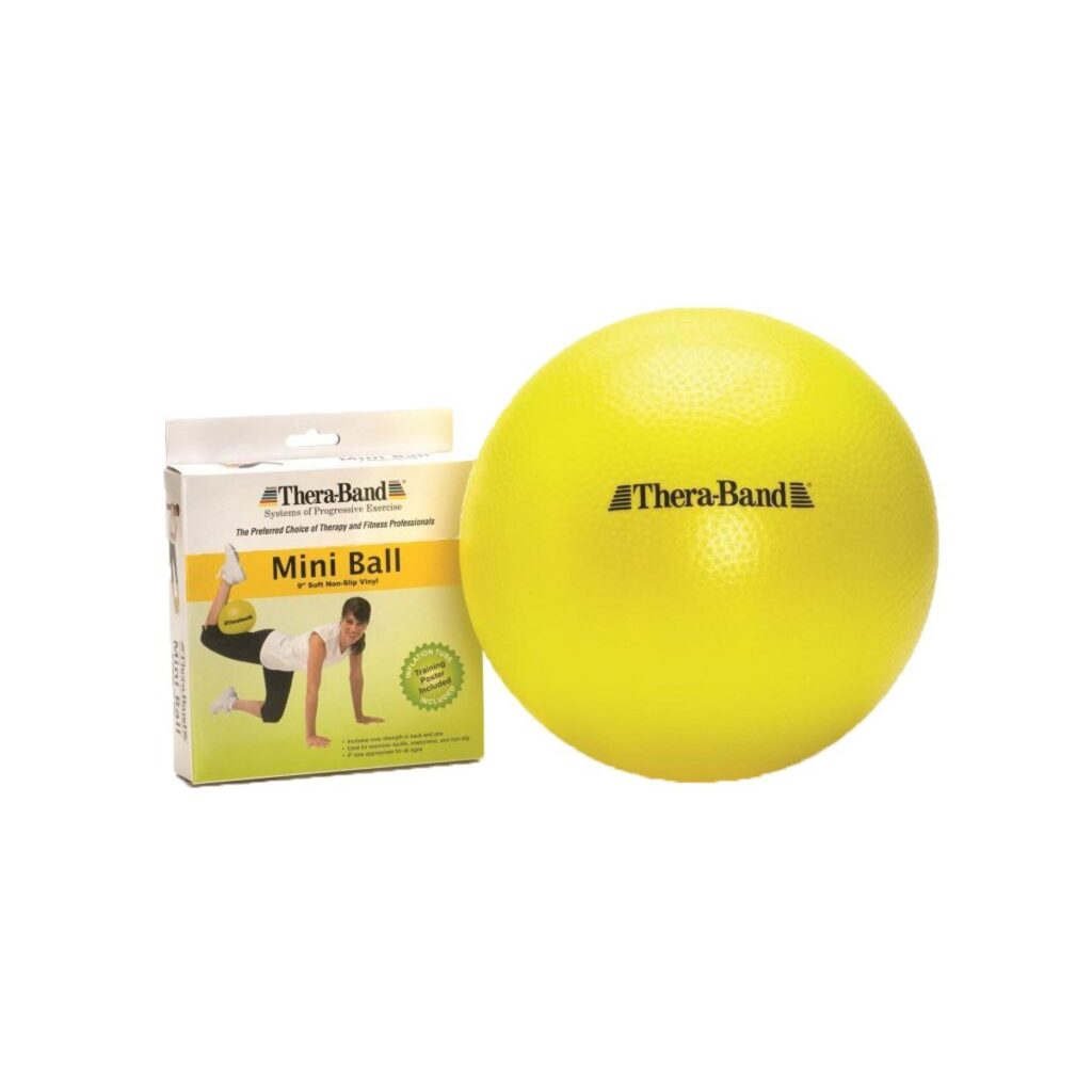 THERABAND Mini Ball, Small Exercise Ball for Yoga, Pilates, Abdominal Workouts, Shoulder Therapy, Core Strengthening, At-Home Gym  Physical Therapy Tool