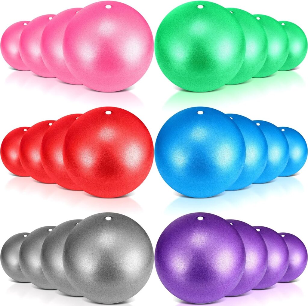 Hungdao 24 Pcs Small Pilates Ball 9 Inch Exercise Ball for Yoga Classroom Core Ball Barre Ball for Aerobics Classes Yoga Ball for Bender Training Physical Therapy Balance Stretching