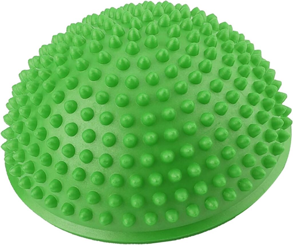 Keenso Foot Massage Ball, 8 Colors PVC Inflatable Half Yoga Balls Massage Point Fitball Exercises Trainer Fitness Balance Ball (Green) Yoga/Workout Clothing