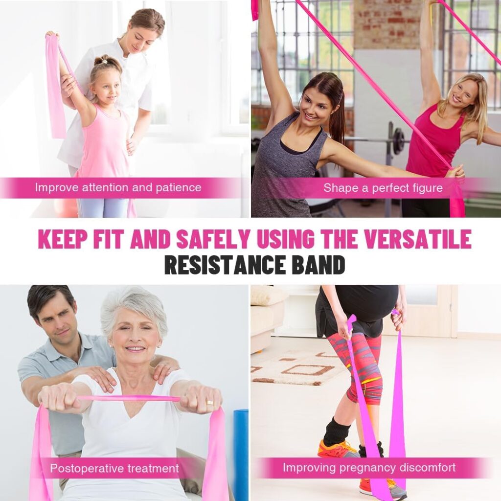 Resistance Bands, Exercise Bands, Physical Therapy Bands for Strength Training, Yoga, Pilates, Stretching, Stretch Elastic Band with Different Strengths, Workout Bands for Home Gym