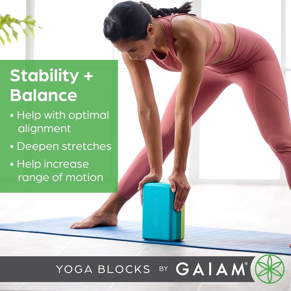 Gaiam Yoga Block - Supportive Latex-Free EVA Foam Soft Non-Slip Surface for Yoga, Pilates, Meditation (Athenian Blush) (05-64086)