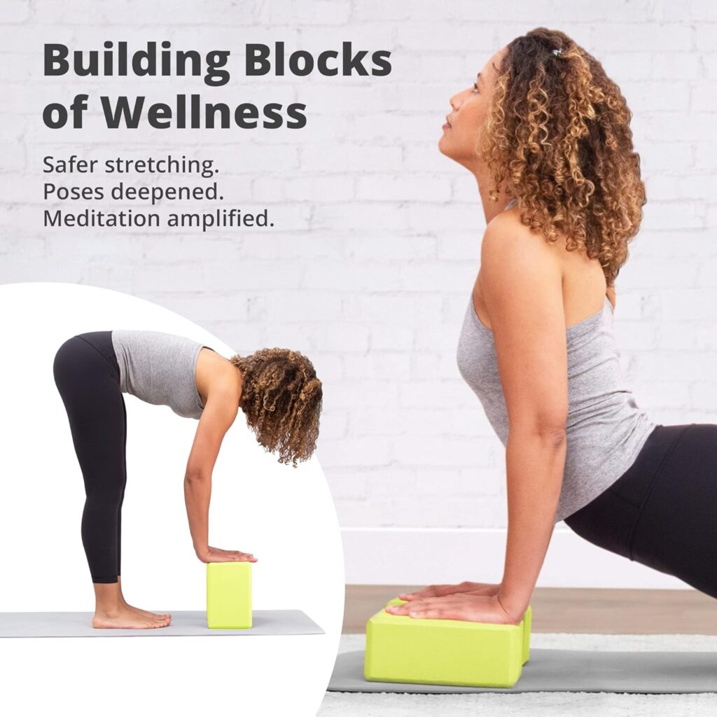 Greater Goods Premium Yoga Blocks - 2 Pack Set for Yoga, Pilates, or Meditation | Light Weight Blocks Made of High Quality Latex-Free Material That Is Non-Slip | Designed in St. Louis