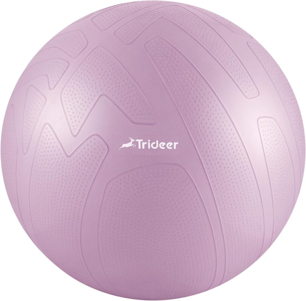 Trideer Pregnancy Ball Birthing Ball, 1.7mm Extra Thick Yoga Ball for Maternity, Labor Birth, Exercise, Physio, Recovery Guide  Baby Memory Book Included, 440LB Anti-Burst  Non-Slip Stability Ball