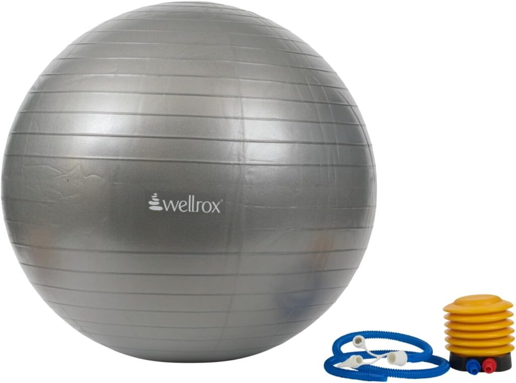 Exercise Ball with Pump, Yoga Ball, Exercise Ball, Pregnancy Ball, Balance Ball, Birthing Ball, Yoga Ball Chair, Stability Ball, Yoga Ball Pregnancy, Workout Ball, Therapy Ball, 21.6 Inch