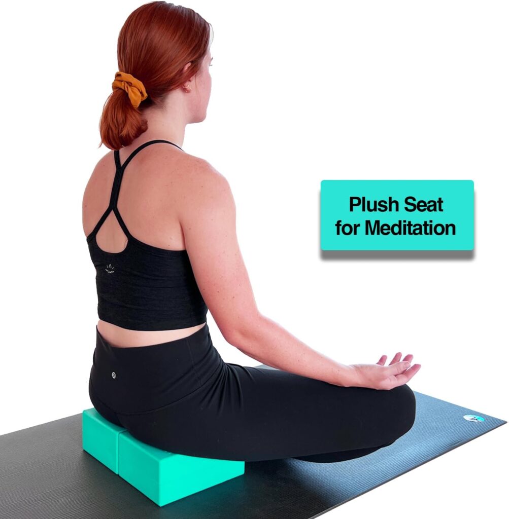 WRIST BLOCK™ The Ultimate Evolution in Premium Quality Yoga Blocks (Set of 2, Teal) - Designed to Eliminate Wrist Strain During Yoga, Pilates, Pushups and Other Exercises - Wrist Support - Meditation