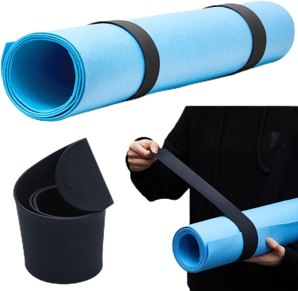 2 Pcs Yoga Mat Strap Band 20l x 2w Yoga Strap Tightly Rolled and Secure for Yoga Mat Storage, Yoga Mat Not Included