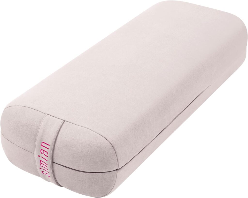 Simian Yoga Bolster Pillow Premium Meditation Bolsters Supportive Rectangular Cushion with Skin-Friendly Velvet Cover Washable, Support Cushions Bolster Pillows for Restorative Yoga,Yin Yoga…