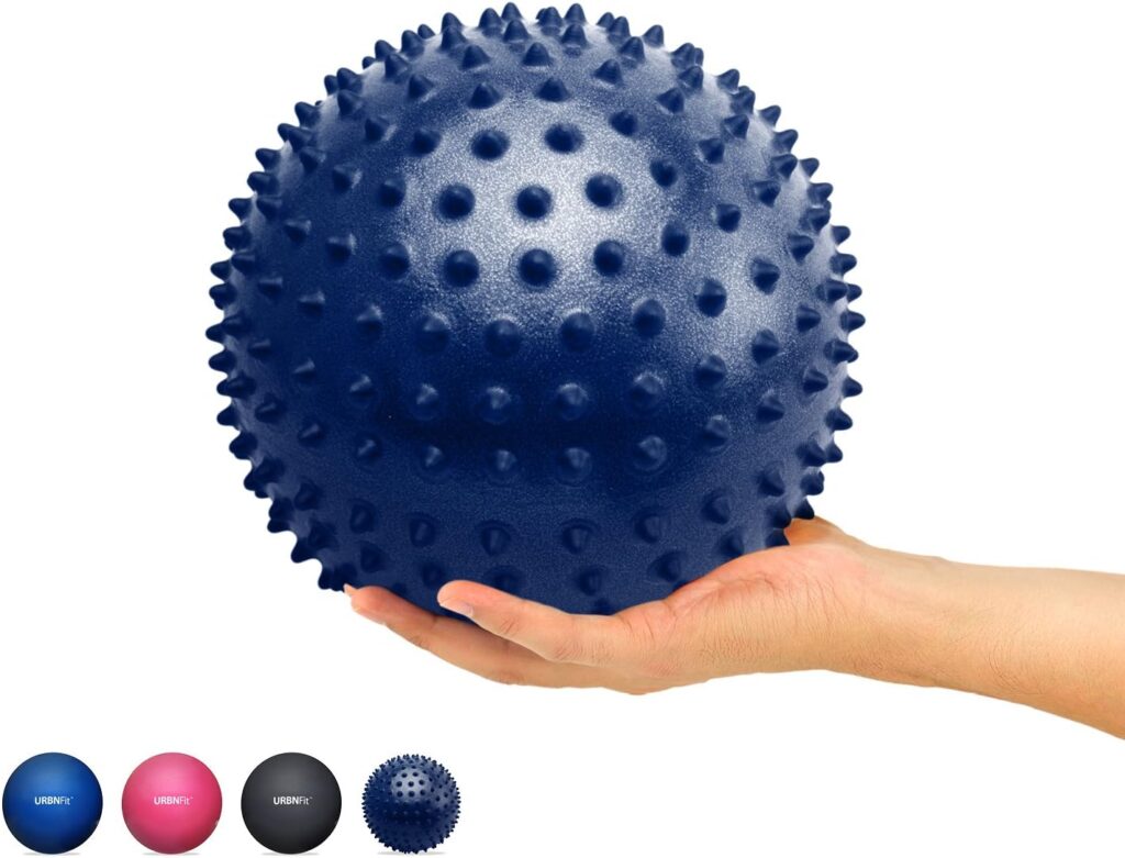 URBNFit Pilates Ball 9 Inch - Small Exercise Balls for Yoga, Barre, Physical Therapy, Stretching, Posture, Core Fitness – Mini Bender  Massager Ball for Back Pain with Workout Guide