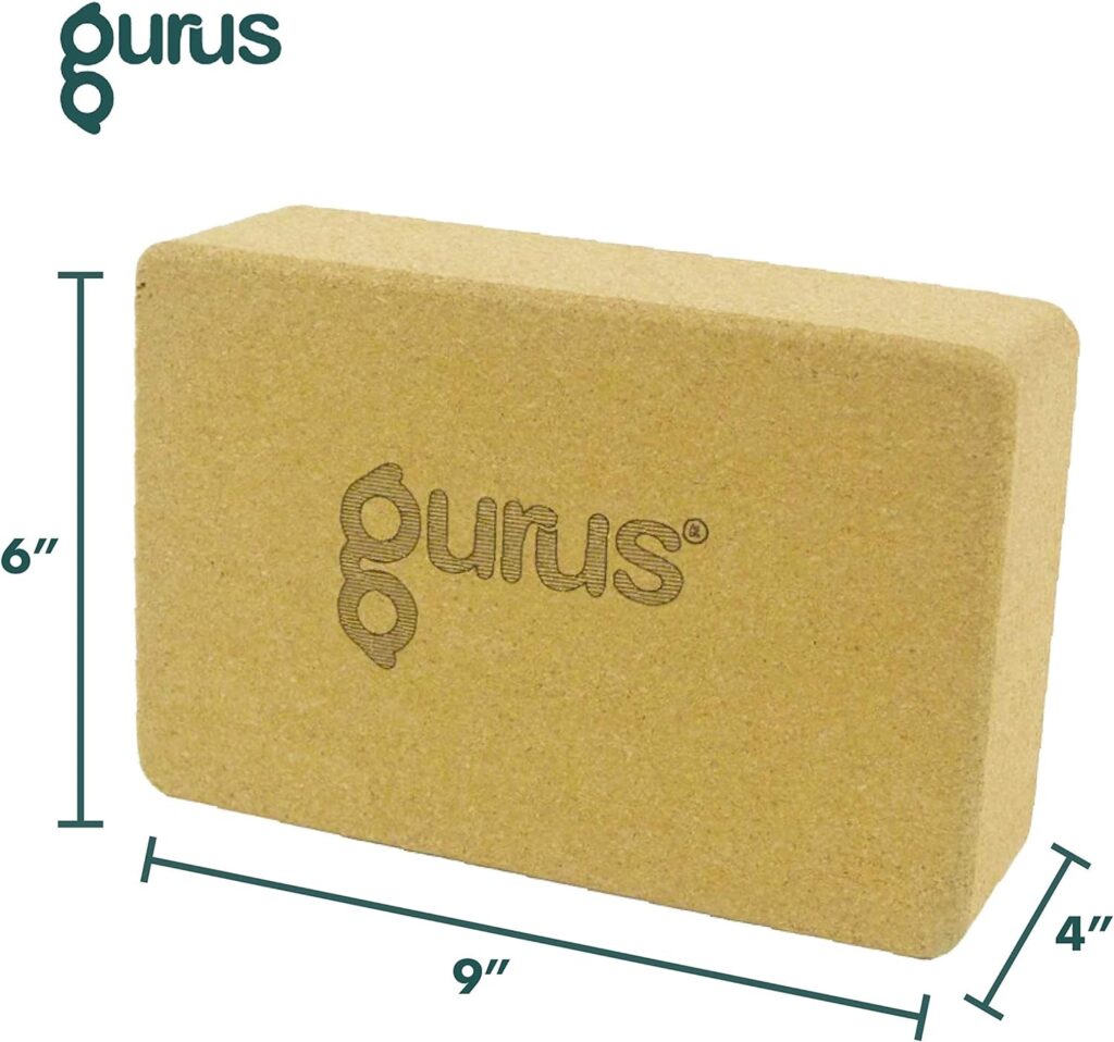 Gurus Seed Cork Yoga Block, Natural Cork Block, Cork Yoga Block for Support and Flexibility, Eco-Friendly, Sustainable