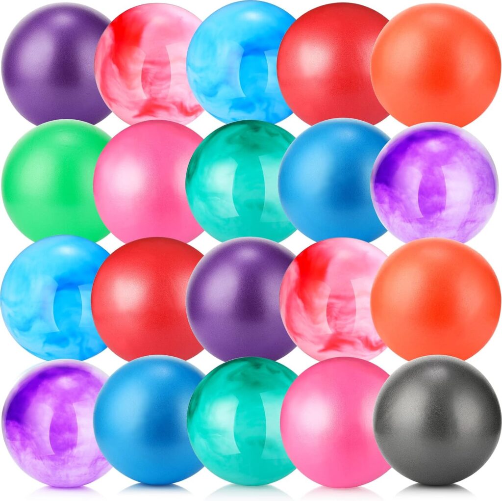 Sotiff Small Pilates Ball Mini Exercise Ball Yoga Ball 9 Inch Workout Core Ball for Core Training Stability, Pilates Yoga Balance Physical Therapy. Enhance Workouts, Assorted Colors, 2 Style(20 Pcs)