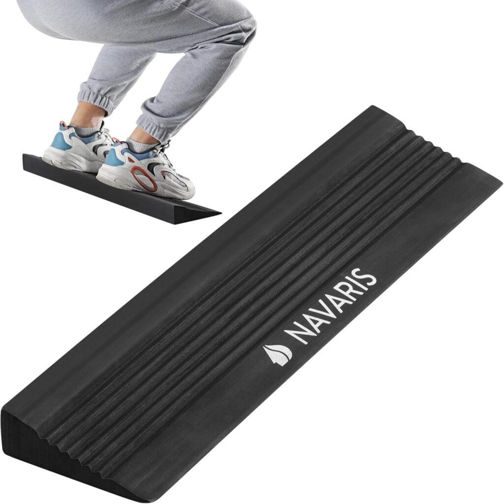 Navaris Squat Wedge Block - Long Foot  Calf Stretcher - Durable Yoga Block also for Gymnastics - Foam Slant Board to Improve Strength  Flexibility