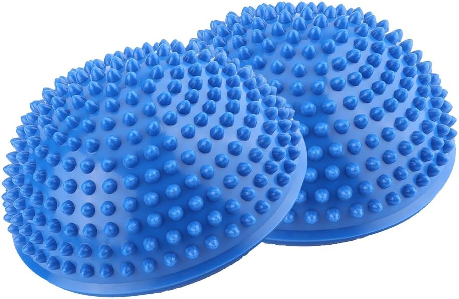 VGEBY 2Pcs/Lot Hedgehog Balance Pods, Ball Massage Foot Sports Balance Hedgehog Half Ball Pimples Pilates Ball for Yoga Fitness Gymnastics Exercise (Color : Blue) Half Foam Roller