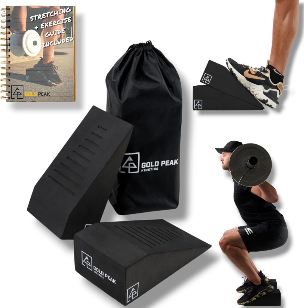 Heal Elevated Squat Wedge Block (2 Set) – EVA Heel Wedge Foam Wedge For Squats – 23.5° Angle Calf Raise Block and Slant Board for Ankle Range – Squat Blocks Reduce Risk of Injury to Knees, Hip, Ankles